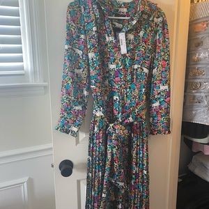 NWT pleated midi dress